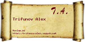 Trifunov Alex névjegykártya